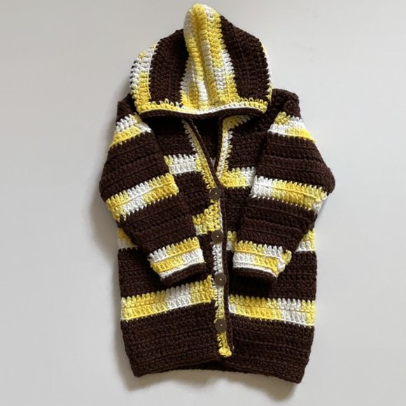 Crochet unisex jacket, Handmade Hoodie for toddler - Picture 3 of 11